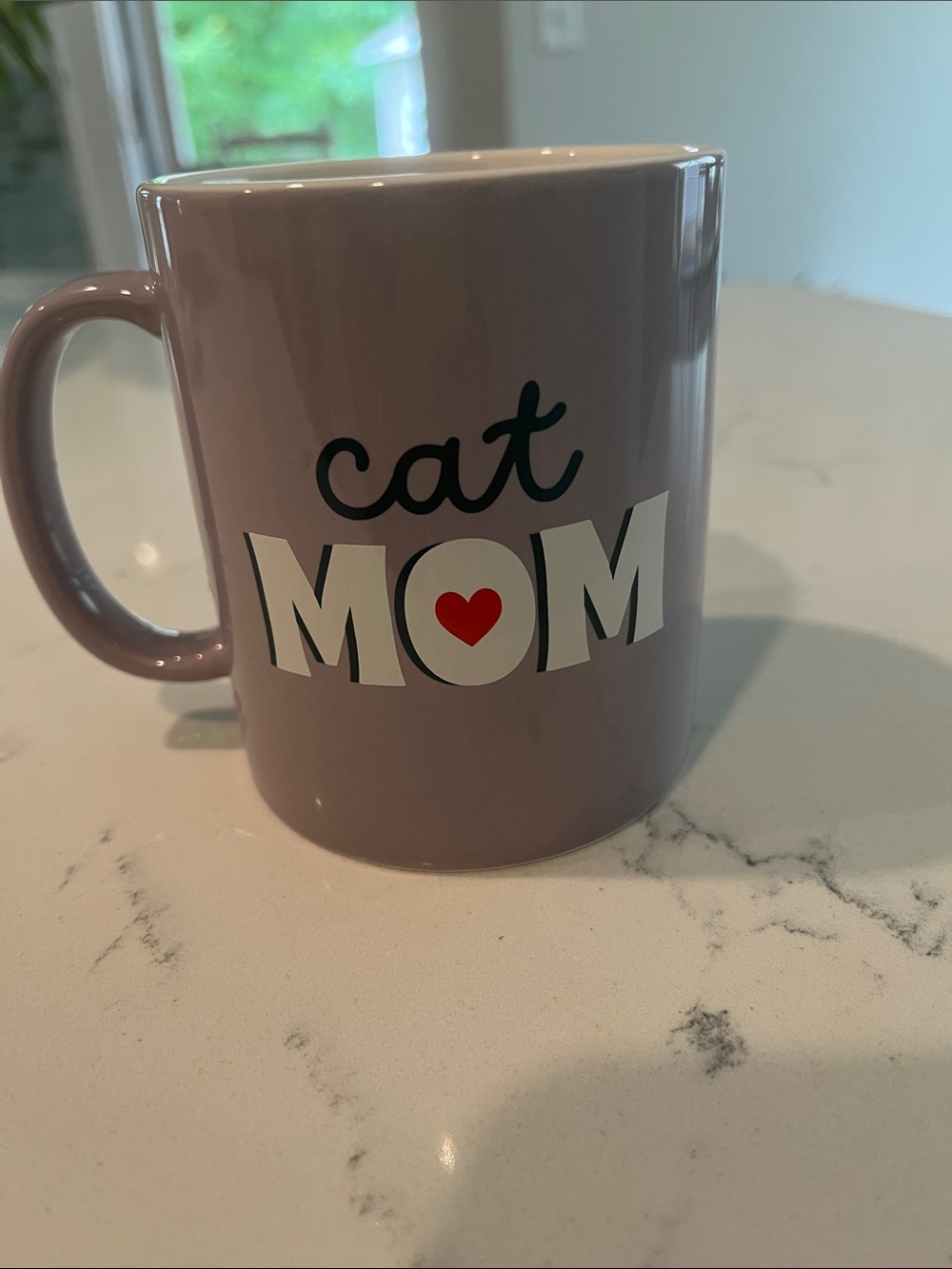 Room Essentials Light Purple Cat Mom Mug with Red Heart
